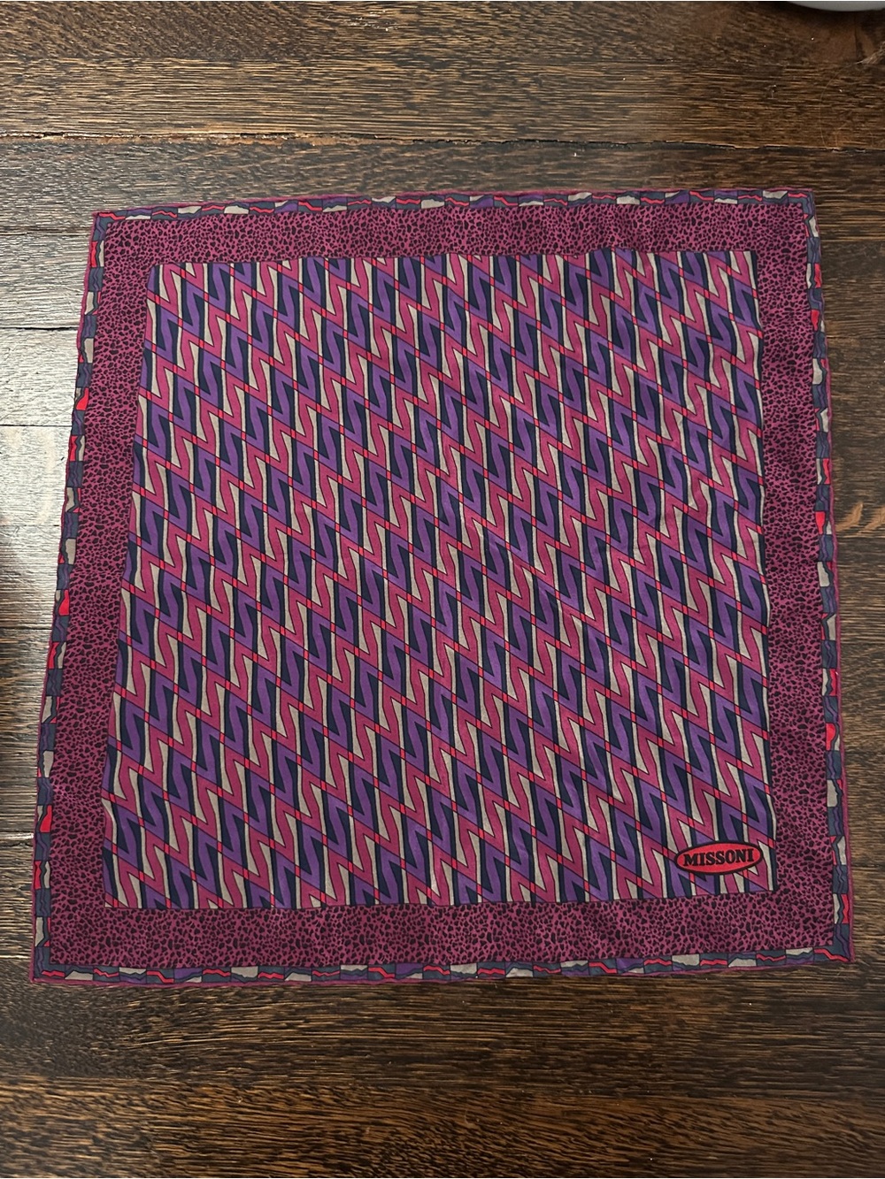 Missoni Pink and Purple Zigzag Pattern Silk Scarf